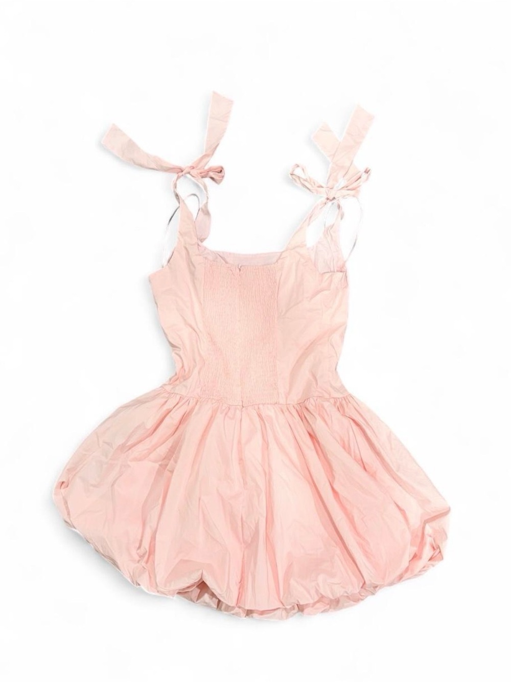 Lush Blush Pink Tie-Strap Bubble Mini Dress - Picture 2 of 3